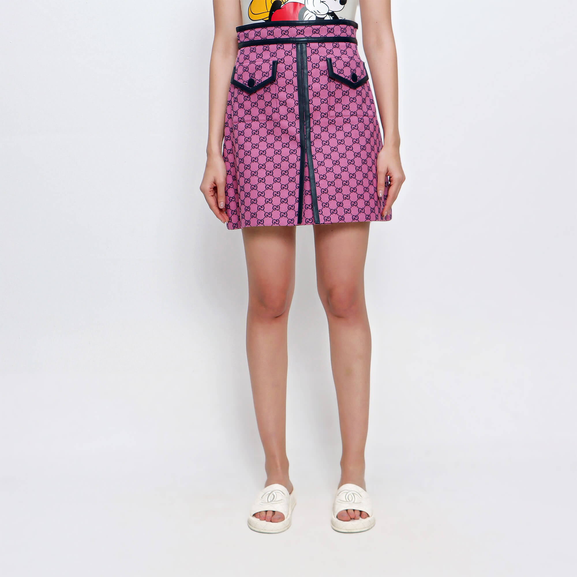 Gucci - Pink GG Supreme Mini Skirt 